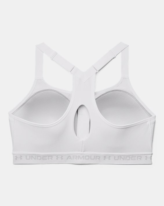 Women's Armour® High Crossback Zip Sports Bra, White, pdpMainDesktop image number 3